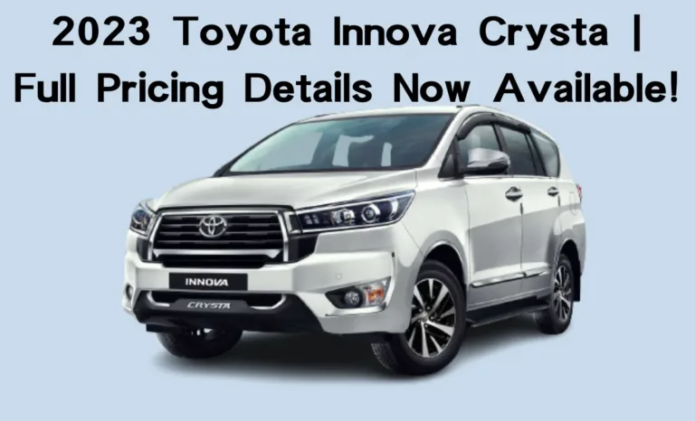 2023 Toyota Innova Crysta | Full Pricing Details Now Available! 2023 Toyota Innova Crysta