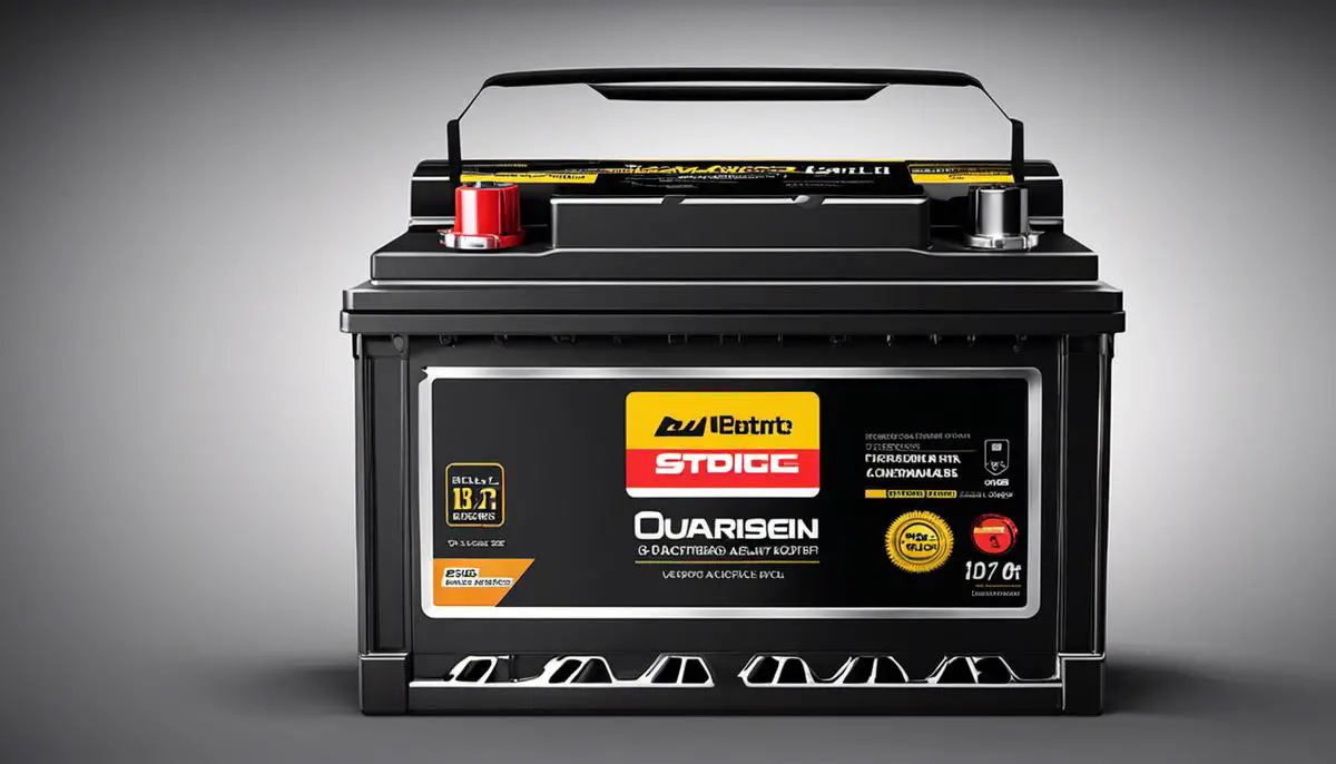 An image showing a 12v car batteries with its parts labeled.