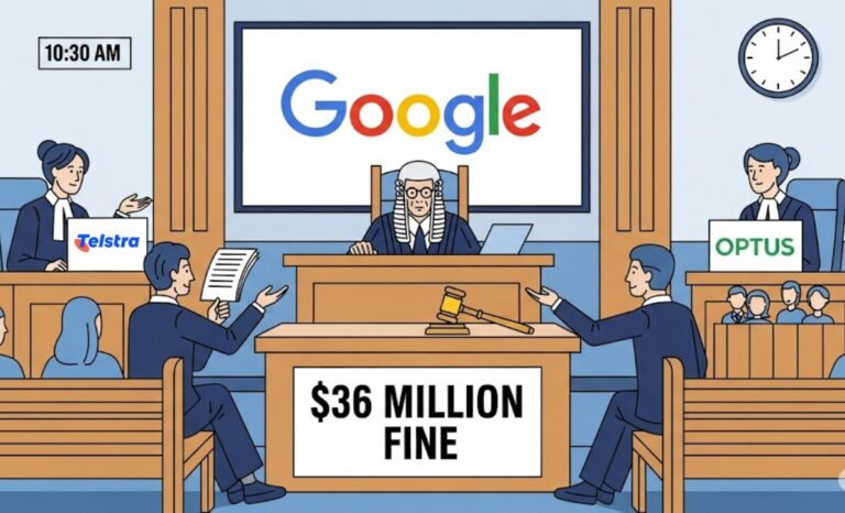 google agrees to 36 million fine over australia telco deals