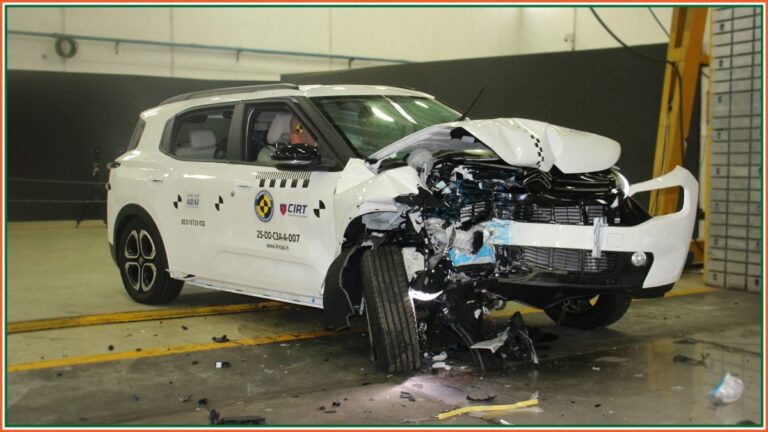 Citroen Aircross Secures 5-Star Bharat NCAP Safety Rating c3 aircross frontal impact post test