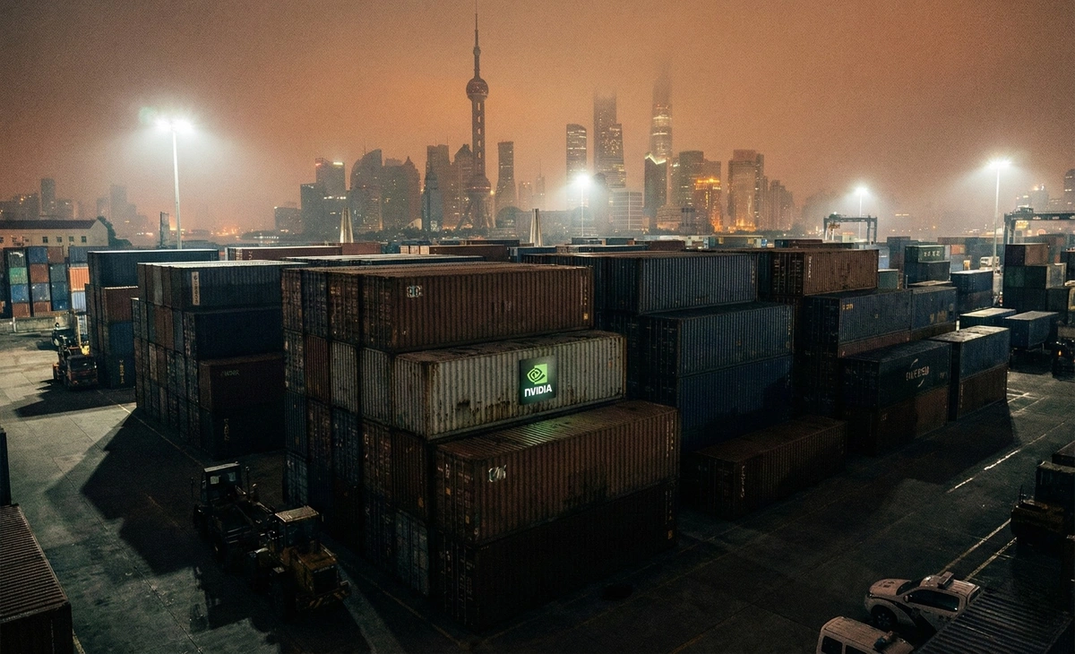 Nvidia harsh H200 cash rule stuns China’s AI giants Nvidia shipping containers in a Chinese port symbolizing tight AI chip controls