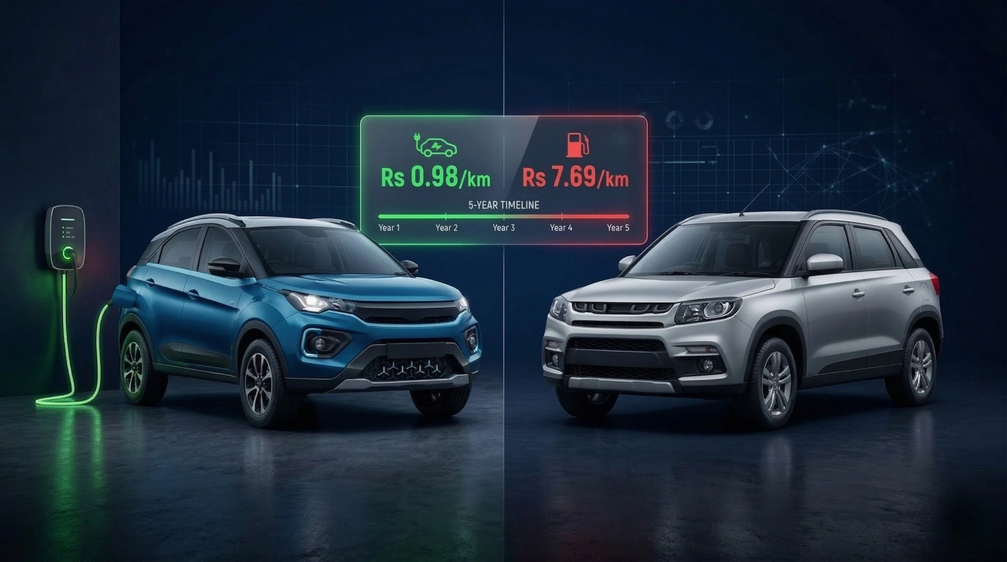 Tata Nexon EV vs petrol 5-year cost comparison Tamil Nadu 2026 — EngineeringMix